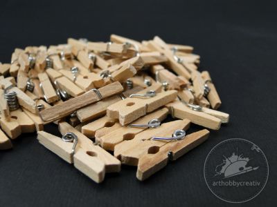 Cleme mini din lemn 2,5cm set/50 buc