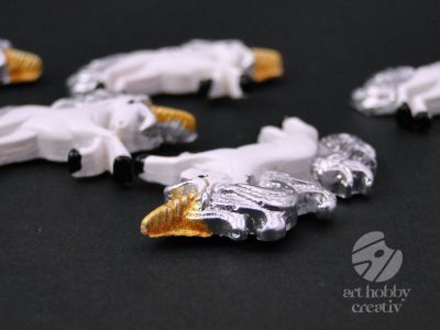 Unicorn alb cu corn auriu set/6buc