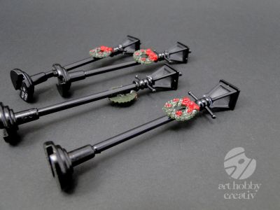 Felinar stradal mini de craciun 10 cm set/4buc
