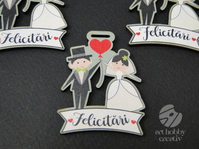 Eticheta cu mesaj - cuplu - Felicitari 5cm set/4buc
