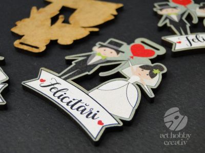 Eticheta cu mesaj - cuplu - Felicitari 5cm set/4buc