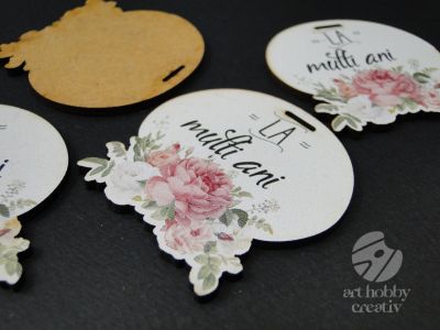 Eticheta cu mesaj - La multi ani 5cm set/4buc mod.4