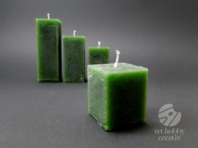 Lumanari patrate - verde - set/4buc