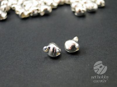 Clopotel sferic argintiu 8mm set/20buc