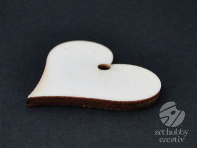 Figurina din placaj lemn - inimioara 5 cm/5buc