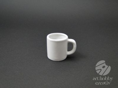 Cana ceramica mini cu magnet - alb 3cm