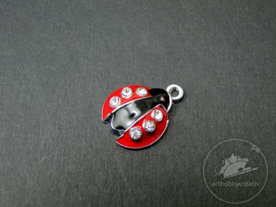 Charm pentru martisor - buburuza cu pietre