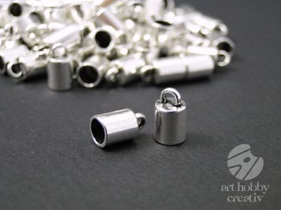 Capacel pt. capat snur de 4 mm - argintie - set/20buc
