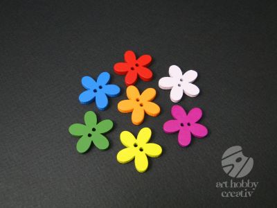 Nasturi lemn color - model floare set/7buc