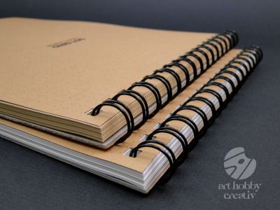 Bloc notes cu liniatura punctata - ivoriu/kraft - A4