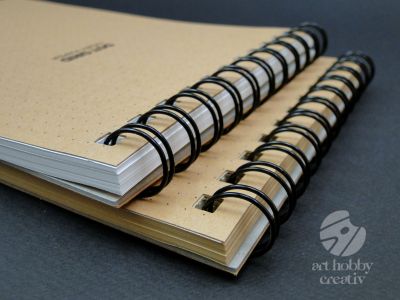 Bloc notes cu liniatura punctata - ivoriu/kraft - A5