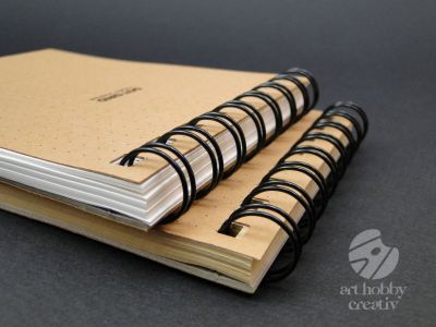 Bloc notes cu liniatura punctata - ivoriu/kraft - A6