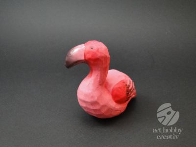 Pasare flamingo din ceramica 12 cm