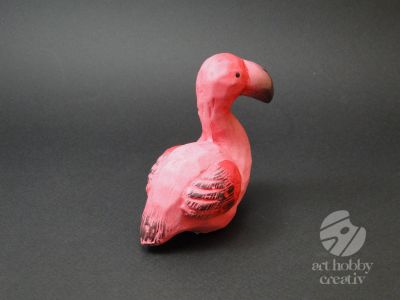 Pasare flamingo din ceramica 12 cm