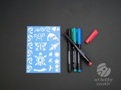 Markere pentru tatuaje set/4 culori si sablon