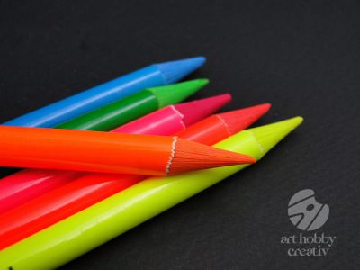 Creioane fara lemn - Progresso set/6 culori fluorescente