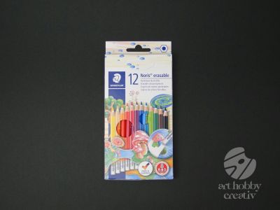 Creioane colorate cu guma de sters set/12buc