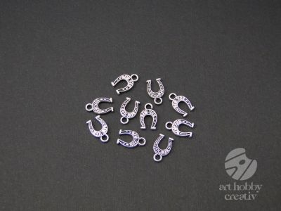 Charm pentru martisor - potcoava argintiu set/10buc