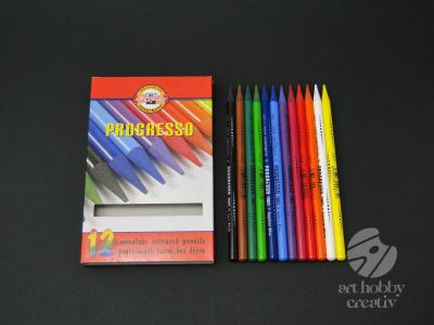 Creioane colorate fara lemn - Progreso set/12buc
