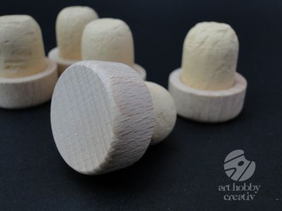 Dop pluta cu disc de lemn - set/5buc