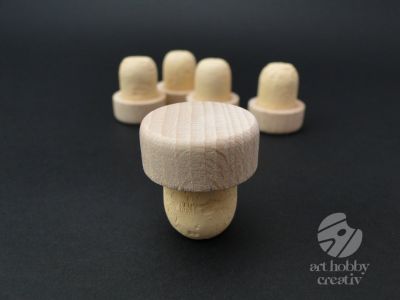 Dop pluta cu disc de lemn - set/5buc