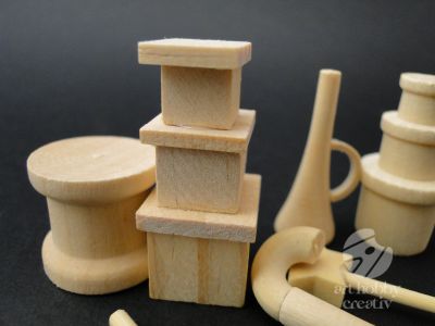 Figurine mini din lemn - fanfara - set/7buc