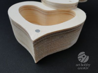 Cutie lemn - inimioara 9cm