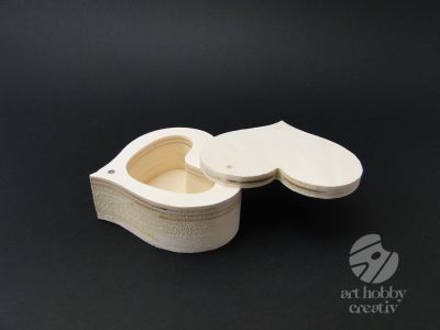 Cutie lemn - inimioara 9cm