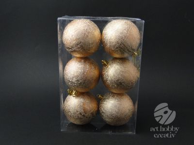 Glob cu efect de gheata - auriu 8cm set/6buc