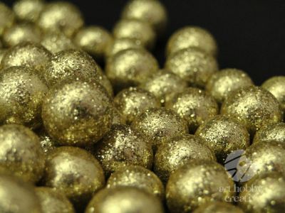 Globulete mini din polistiren - verde gliterat pach/10gr