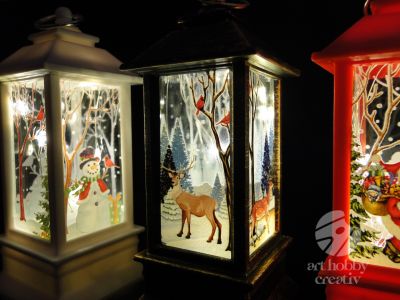 Felinar decor iluminat din interior 12,5cm dif.nuanta