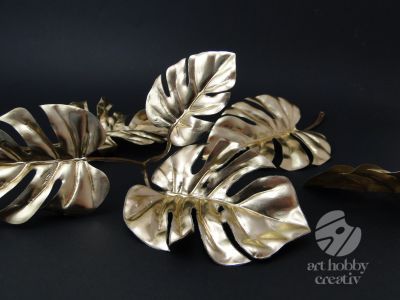 Frunze artificiale de palmier -  auriu lucios 21cm