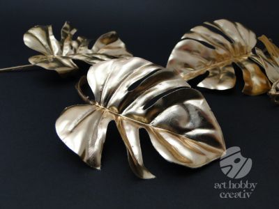 Frunze artificiale de palmier -  auriu lucios 21cm