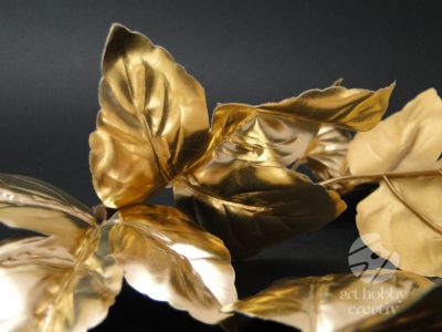 Frunze artificiale - auriu lucios 8cm