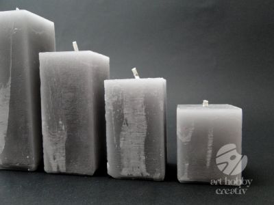 Lumanari patrate - gri - set/4buc