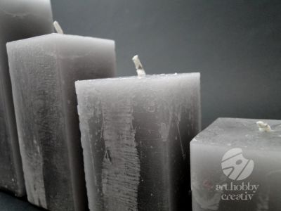 Lumanari patrate - gri - set/4buc