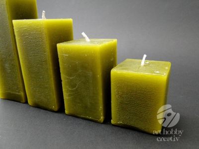 Lumanari patrate - verde olive - set/4buc