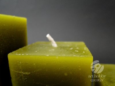 Lumanari patrate - verde olive - set/4buc