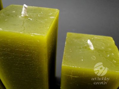 Lumanari patrate - verde olive - set/4buc