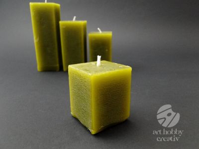 Lumanari patrate - verde olive - set/4buc