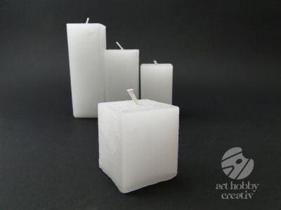 Lumanari patrate - alb - set/4buc