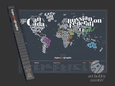 Harta razuibila a lumii - Typography 82,5cm