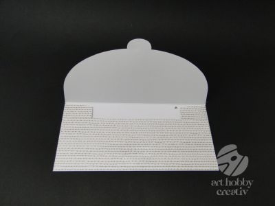 Plic pentru bani sau card cadou - alb cu inimioare aurii 23cm