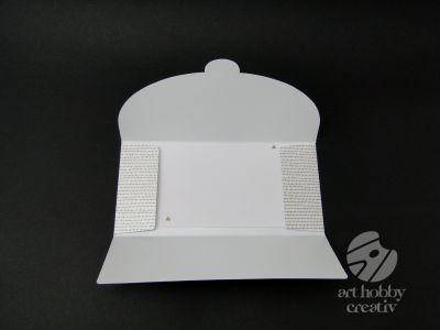Plic pentru bani sau card cadou - alb cu inimioare aurii 23cm
