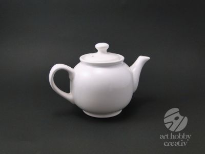 Ceainic ceramic alb - 13,5cm