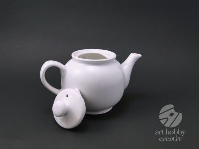 Ceainic ceramic alb - 13,5cm