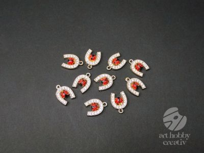 Charm pentru martisor - potcoava cu buburuza set/10buc