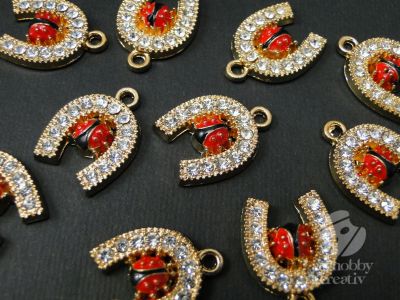 Charm pentru martisor - potcoava cu buburuza set/10buc