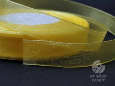 Panglica organza - galben 1,5cm/45m