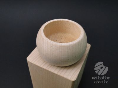 Suport lemn pentru lumanare cu baza stalp - 11,5cm